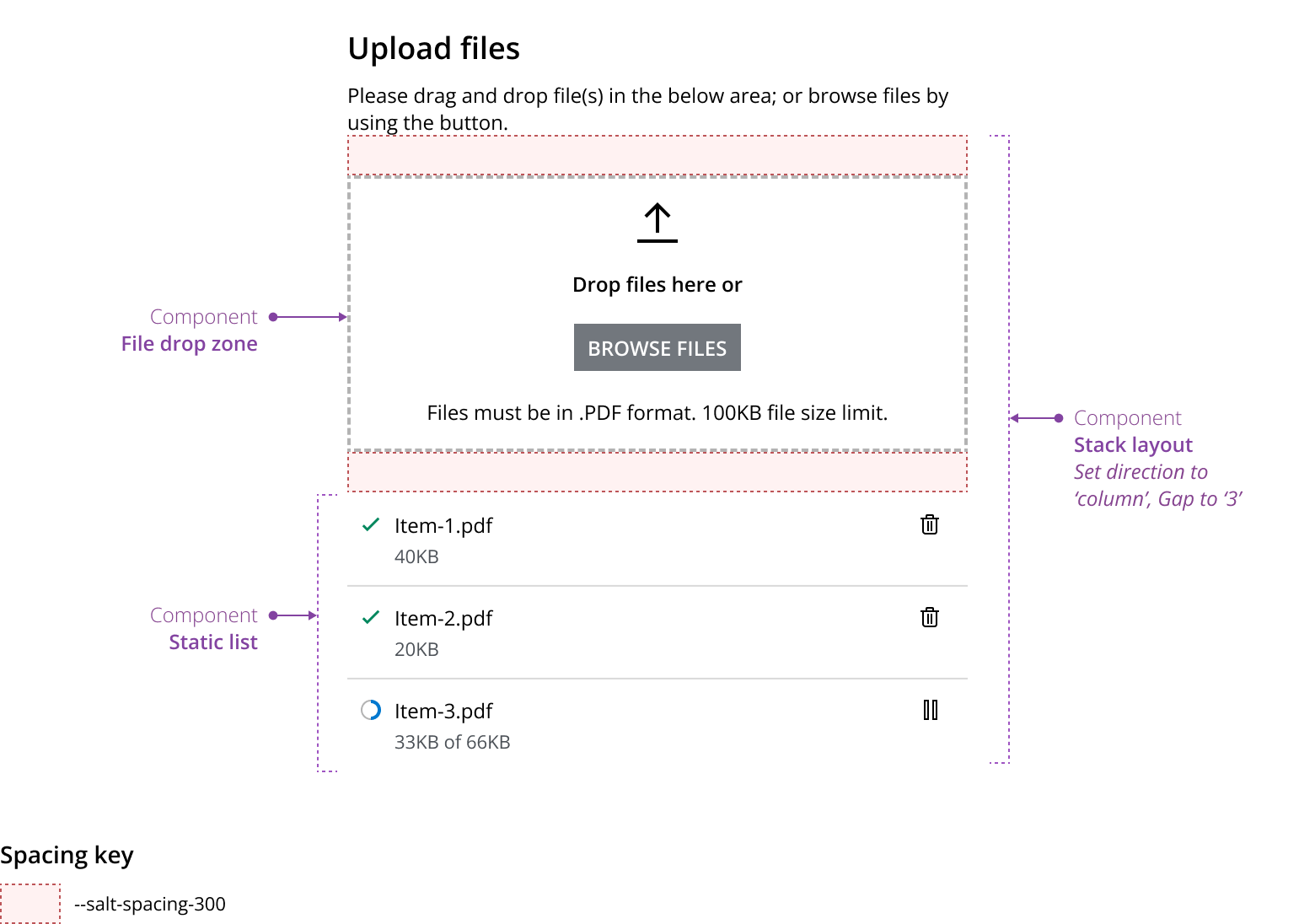 File upload with layout annotations.